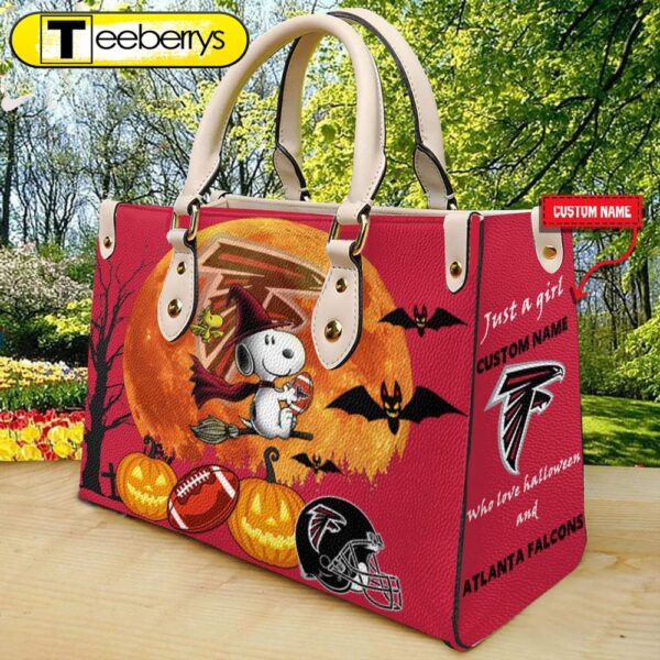 Atlanta Falcons NFL Snoopy Halloween Women Leather Hand Bag