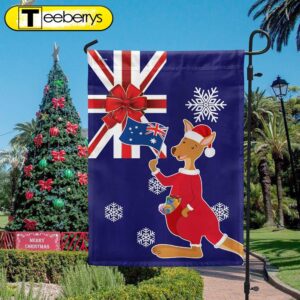 Australia Christmas Kangaroo Claus Merry Christmas Flag