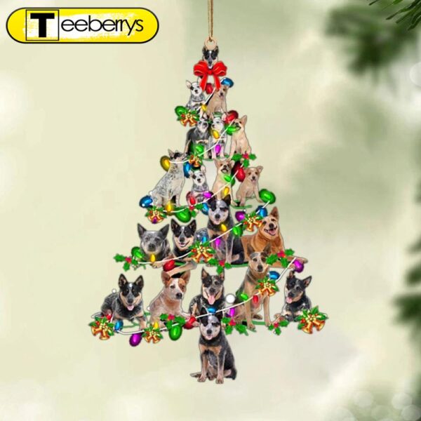 Australian Cattle Dog-Christmas Tree Lights-Two Sided Christmas Plastic Hanging Ornament