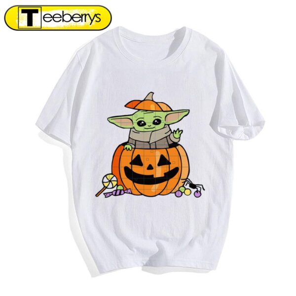 Baby Yoda Inside Pumpkin Baby Yoda Halloween T-Shirts