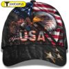 Bald Eagle And Us Flag For Veteran Military Custom Name All Over Print Baseball Cap – Christian Hats