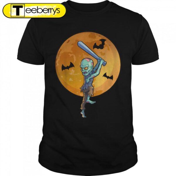 Baseball Zombie Halloween Men Boys Baseball Halloween T-Shirt