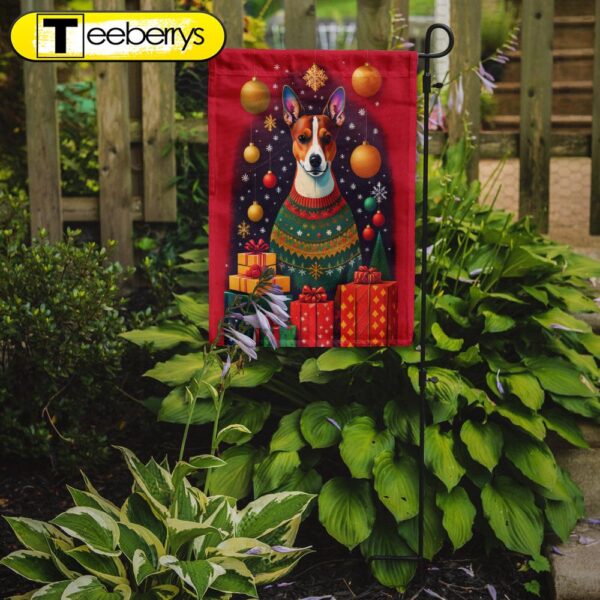 Basenji Holiday Christmas Garden Flag