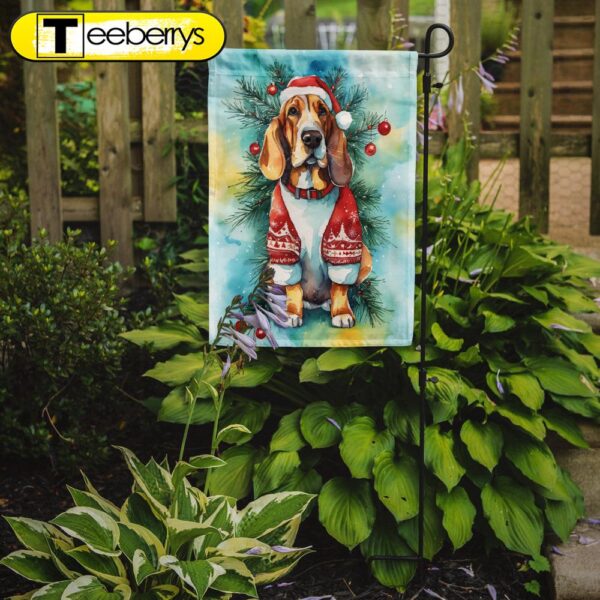 Basset Hound Christmas Garden Flag