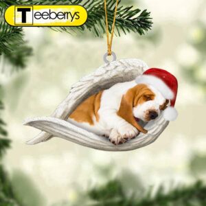 Basset Hound Sleeping Angel Christmas Ornament