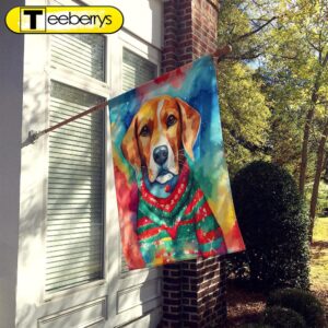 Beagle Christmas House Flag