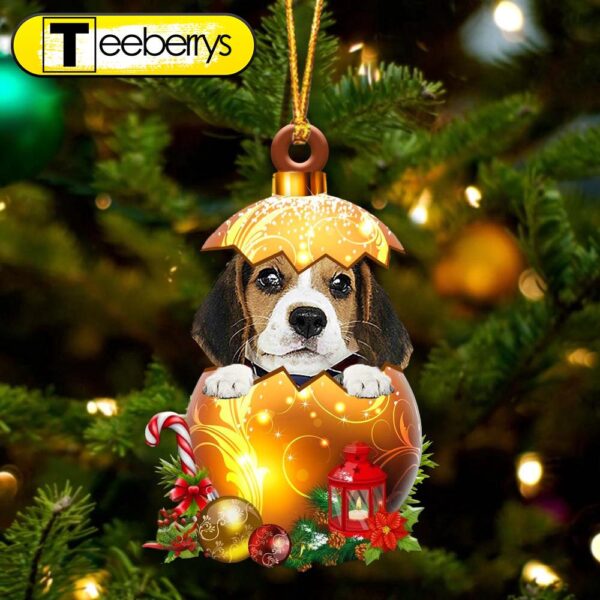 Beagle  In Golden Egg Christmas Ornament