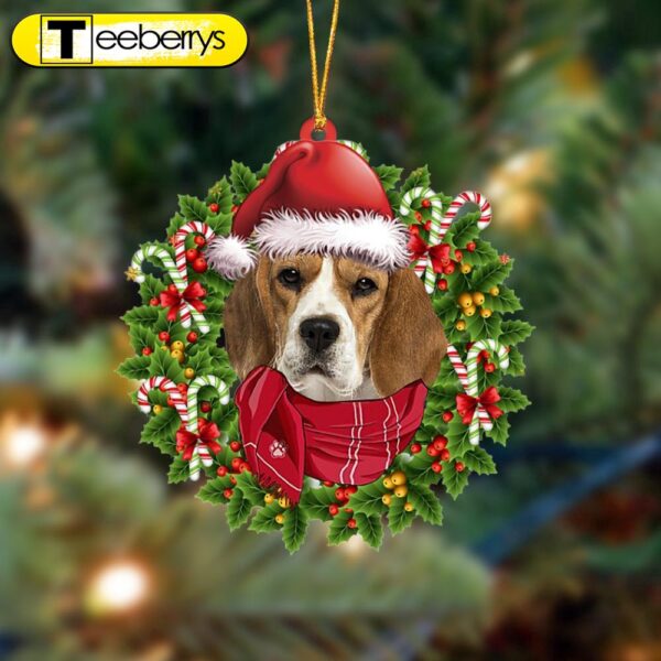 Beagle-Xmas Bandana Hanging Christmas Plastic Hanging Ornament