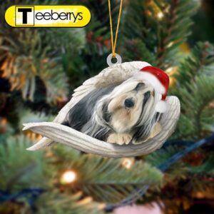 Bearded Collie Sleeping Angel Christmas Ornament