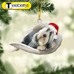 Bearded Collie Sleeping Angel Christmas Ornament