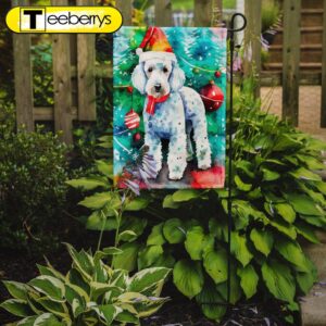 Bedlington Terrier Christmas Garden Flag