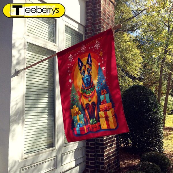 Belgian Malinois Holiday Christmas House Flag