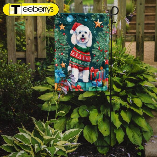 Bichon Frise Christmas Garden Flag, Christmas Flag