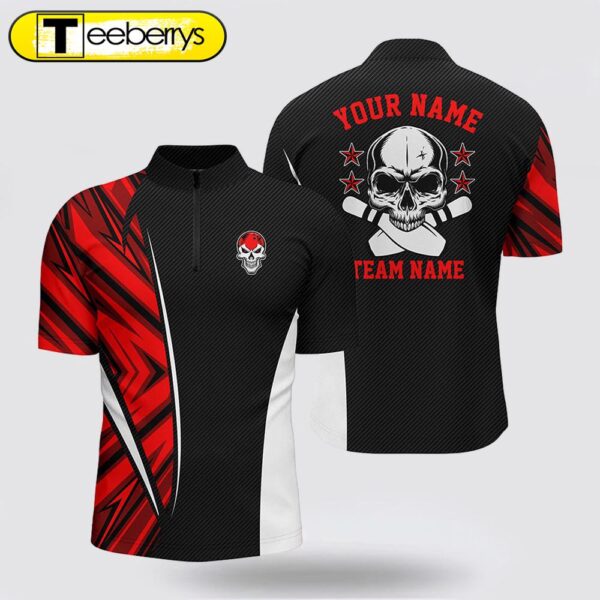 Black And Red Camo Custom Camo Bowling Bowling Jersey Shirts , Team Skull Bowling Jerseys