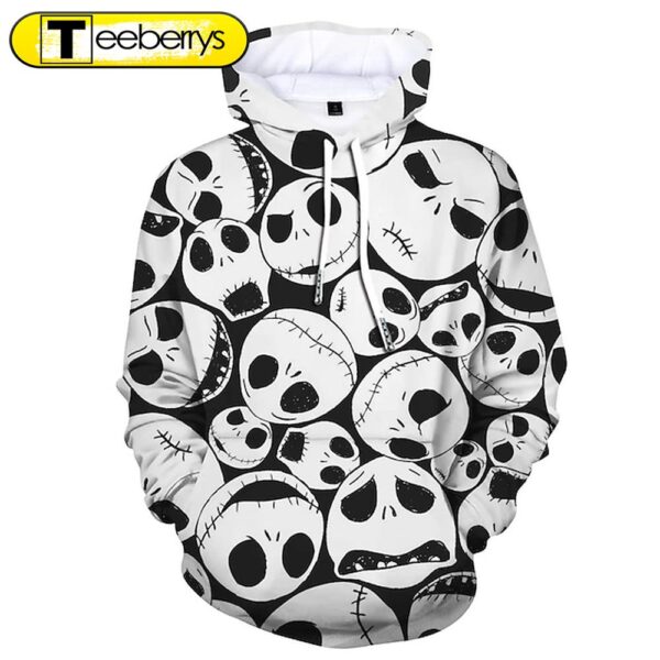 Black And White Cheerful Skull 3D Shirt – Gift For Xmas