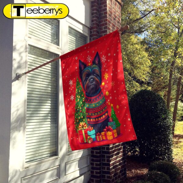 Black Cairn Terrier Holiday Christmas House Flag