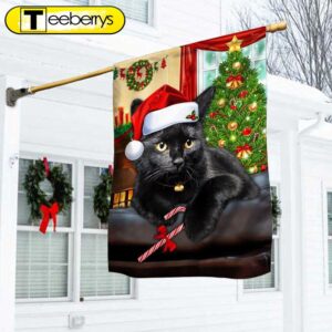 Black Cat Christmas Flag