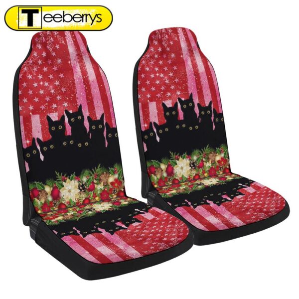 Black Cat Christmas Seat Cover Cars