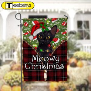 Black Cat Meowy Christmas Garden…