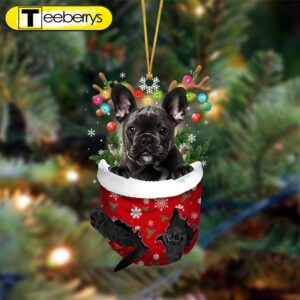 Black French Bulldog-In Christmas Pocket…