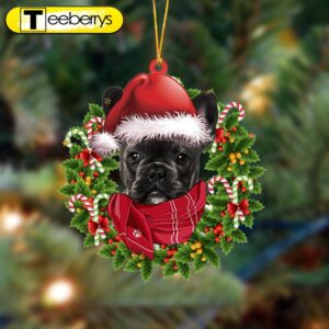 Black French Bulldog-Xmas Bandana Hanging…