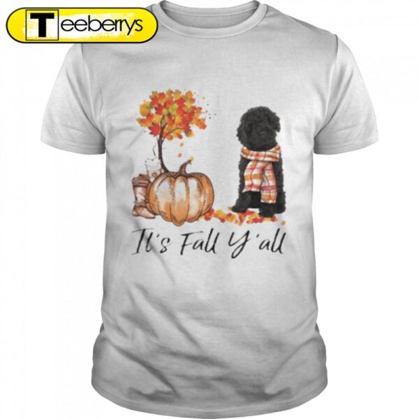 Black Labradoodle Dog Its’s Fall Ys’all Happy Halloween T-shirts