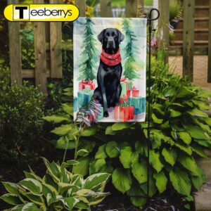 Black Labrador Retriever Christmas Garden…