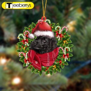 Black Miniature Poodle-Xmas Bandana Hanging…