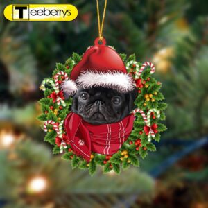 Black Pug Xmas Bandana Hanging…