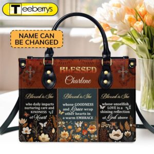 Blessed Is She Personalized Leather…