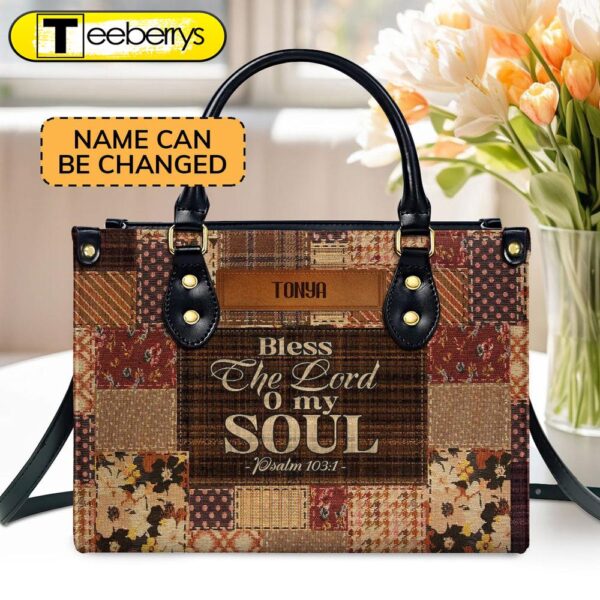 Blessed The Lord Personalized Leather Handbag With Handle For Women