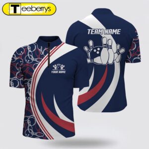 Blue And Red Bowling Jersey…