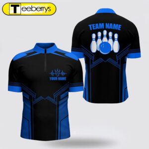 Blue Bowling Jersey Shirt Custom…