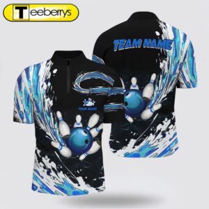 Blue Bowling Mens Bowling Jersey…