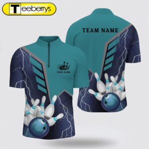 Blue Lightning Men Bowling Shirt…