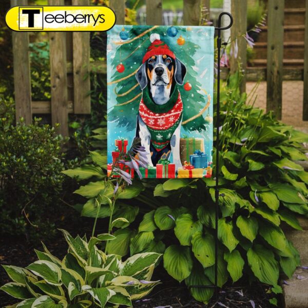 Bluetick Coonhound Christmas Garden Flag