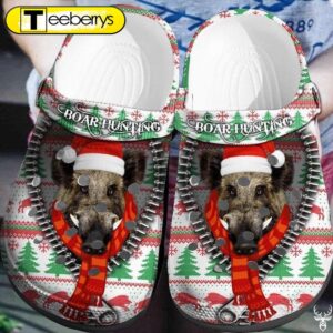 Boar Hunting Christmas Rubber Clog…