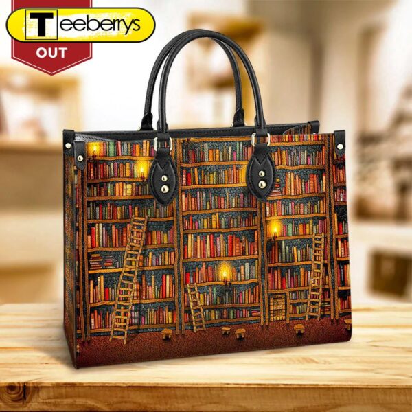 Book Bookshelf 2 Leather Bag – Best Gifts For Book Lovers – Women’s Pu Leather Bag