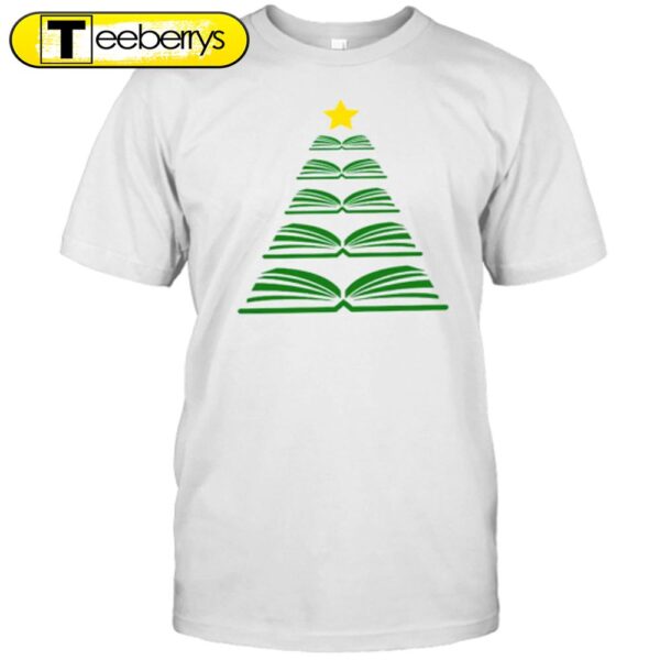 Book Christmas Tree Teacher Shirt