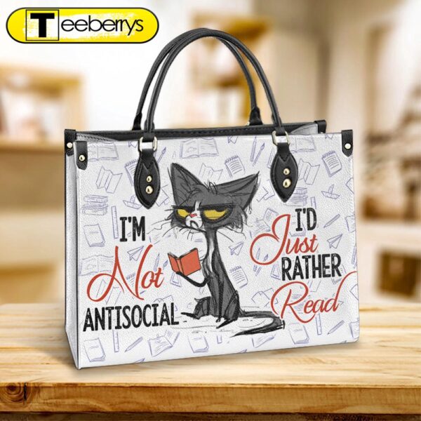 Book Im Not Antisocial Id Just Rather Read Leather Bag – Best Gifts For Book Lovers