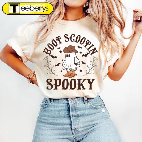 Boot Scoot Spooky, Cowboy Ghost Funny Halloween Shirt