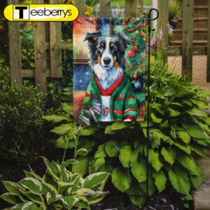 Border Collie Christmas Garden Flag