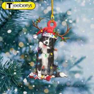 Border Collie Christmas Shape Orament