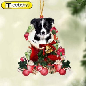 Border Collie-Red Boot Hanging Christmas…