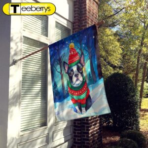 Boston Terrier Christmas House Flag,…