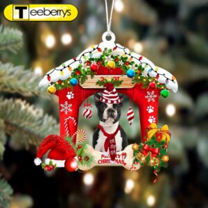 Boston Terrier Christmas House Two…