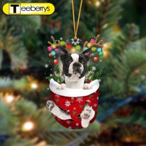 Boston Terrier-In Christmas Pocket Two…