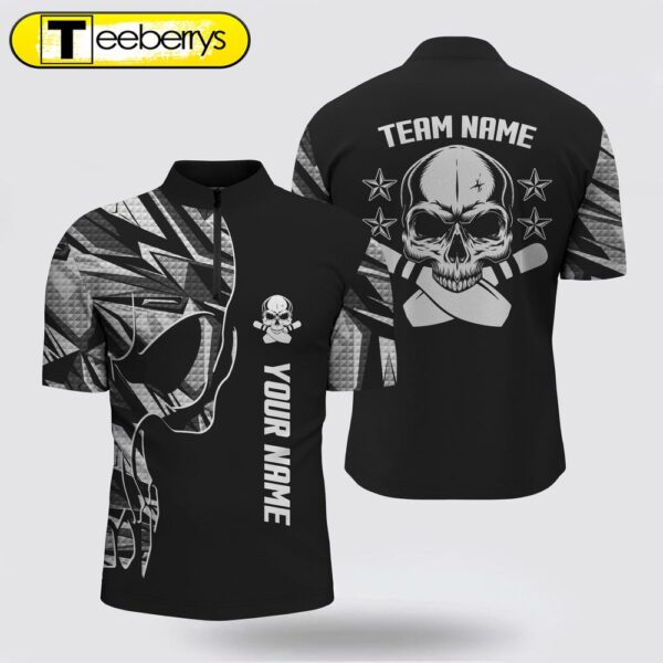 Bowling Jersey Shirt  Custom Name And Team Name Skull Bowling, Team Bowling Shirts White