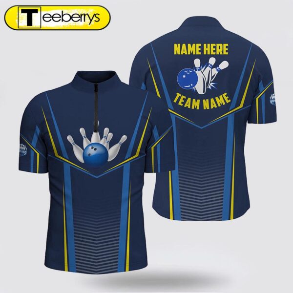 Bowling Jersey Shirts  Custom Name Bowling Ball Pins, Bowling Team League Shirt Blue