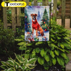 Boxer Christmas Garden Flag, Christmas…